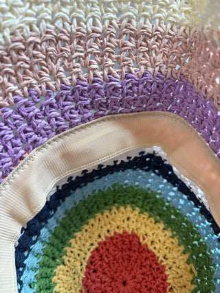 Rainbow Road Crochet Hat