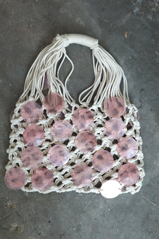 Pink Lagoon Macramé Tote