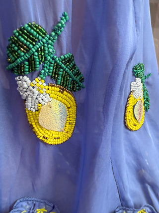Limoncello Beaded Silk Slip Dress