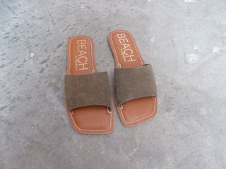 Driftwood Suede Slides