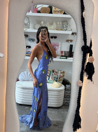 Limoncello Beaded Silk Slip Dress