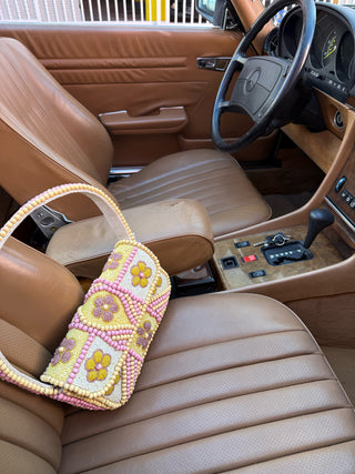 Golden Bloom Beaded Bag