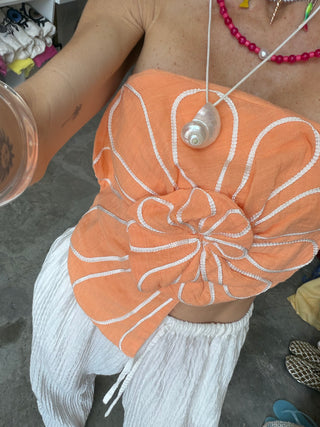 Peach Swirl Shell Top