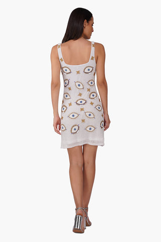 The Evil Eye Embellished Pearl Mykonos Dress