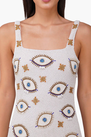The Evil Eye Embellished Pearl Mykonos Dress
