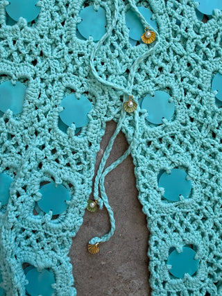Sea Glass Sequin Crochet Pants