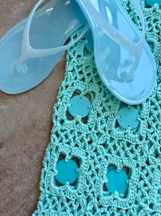 Sea Glass Sequin Crochet Pants