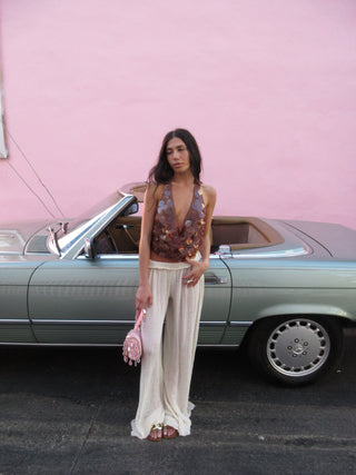 Amber Pearl Sequin Halter