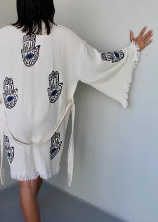 Tribal Hamsa (Long) Kimono