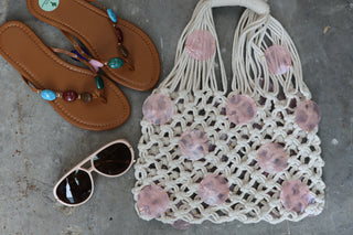 Pink Lagoon Macramé Tote