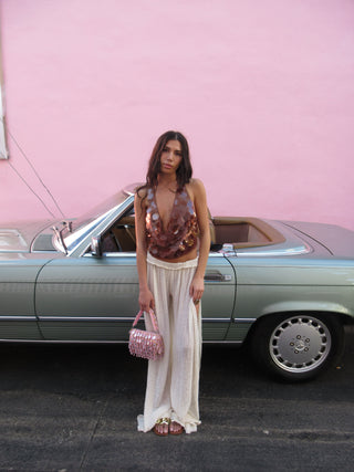 Amber Pearl Sequin Halter