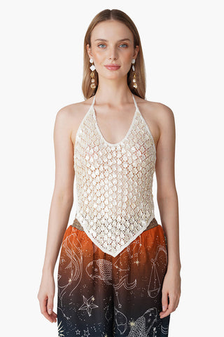 Sea Pearl Shell Halter Top