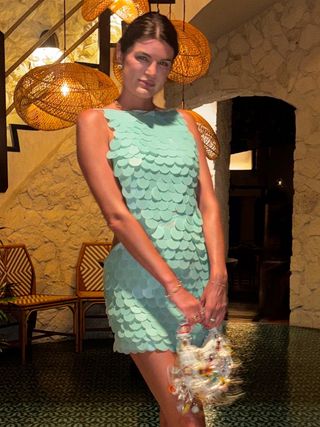 Mermaid Scallop Mini Dress