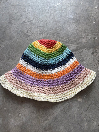 Rainbow Road Crochet Hat