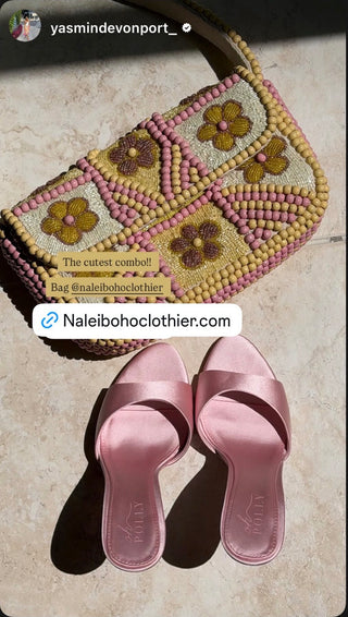 Golden Bloom Beaded Bag
