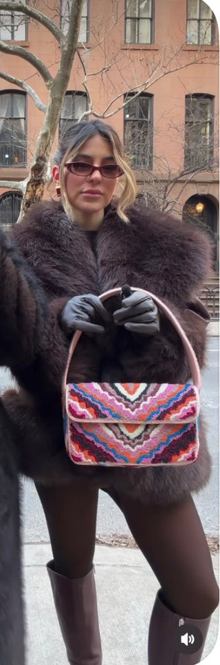 Soho Stripe Beaded Bag