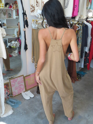 Golden Star Cotton Romper