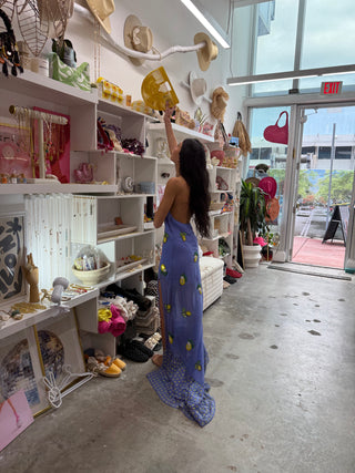 Limoncello Beaded Silk Slip Dress