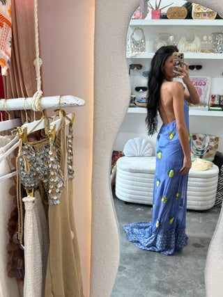 Limoncello Beaded Silk Slip Dress