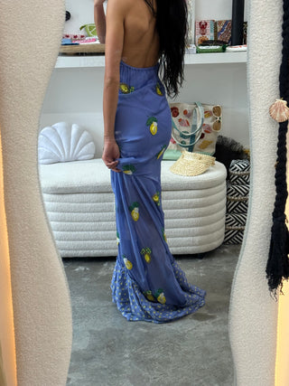 Limoncello Beaded Silk Slip Dress