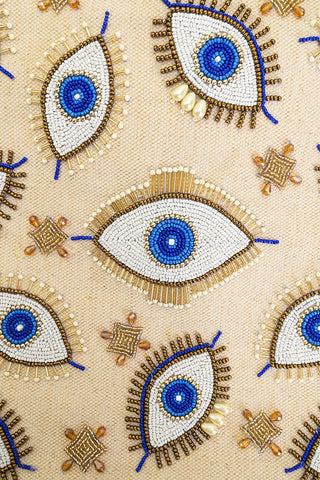 Santorini Evil Eye Beaded Tote