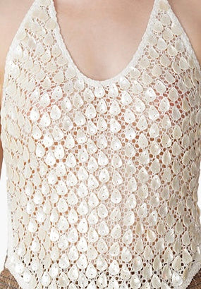 Sea Pearl Shell Halter Top