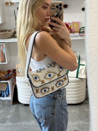 Santorini Eye Beaded Bag
