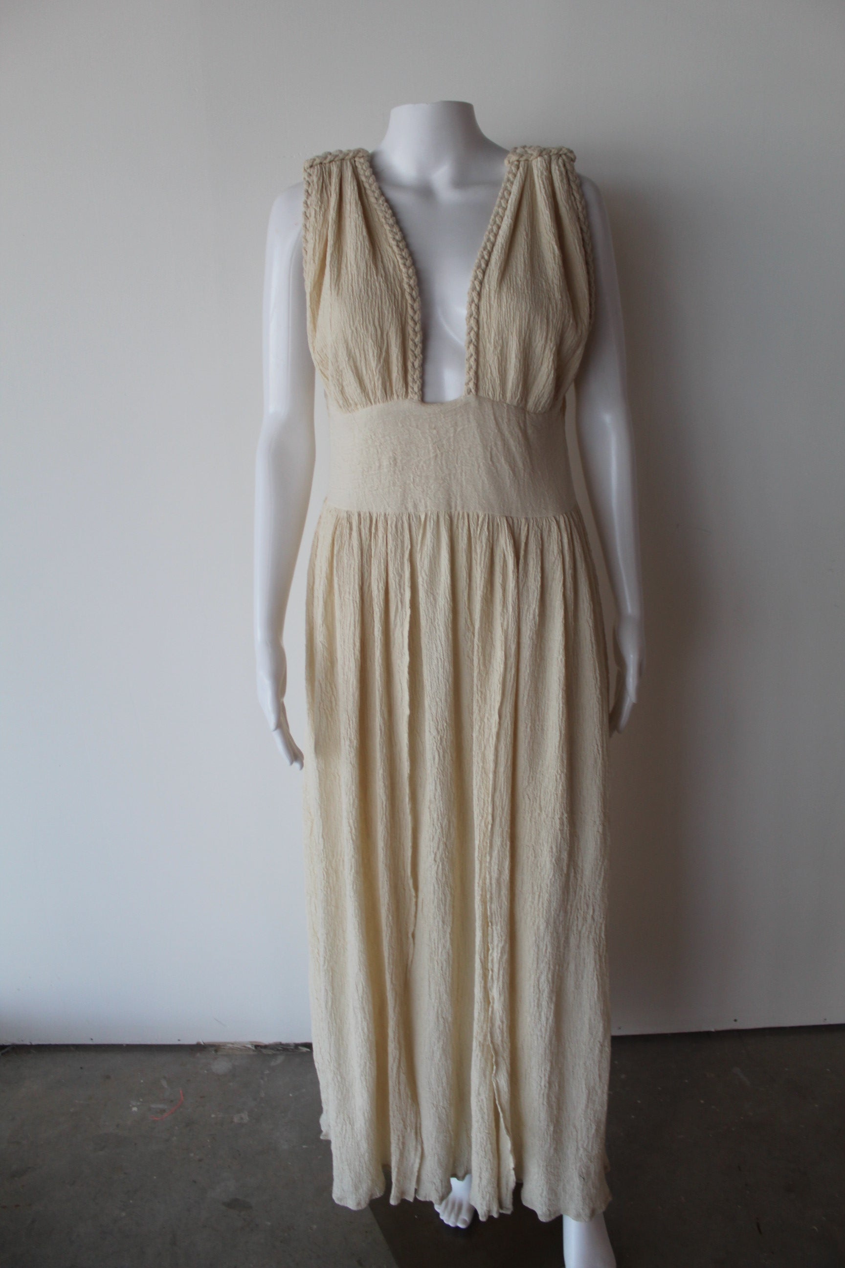 boho greek dress Linen Gauze Goddess Dress: Boho Sacred Wedding, Maternity, Egyptian Resort Wear